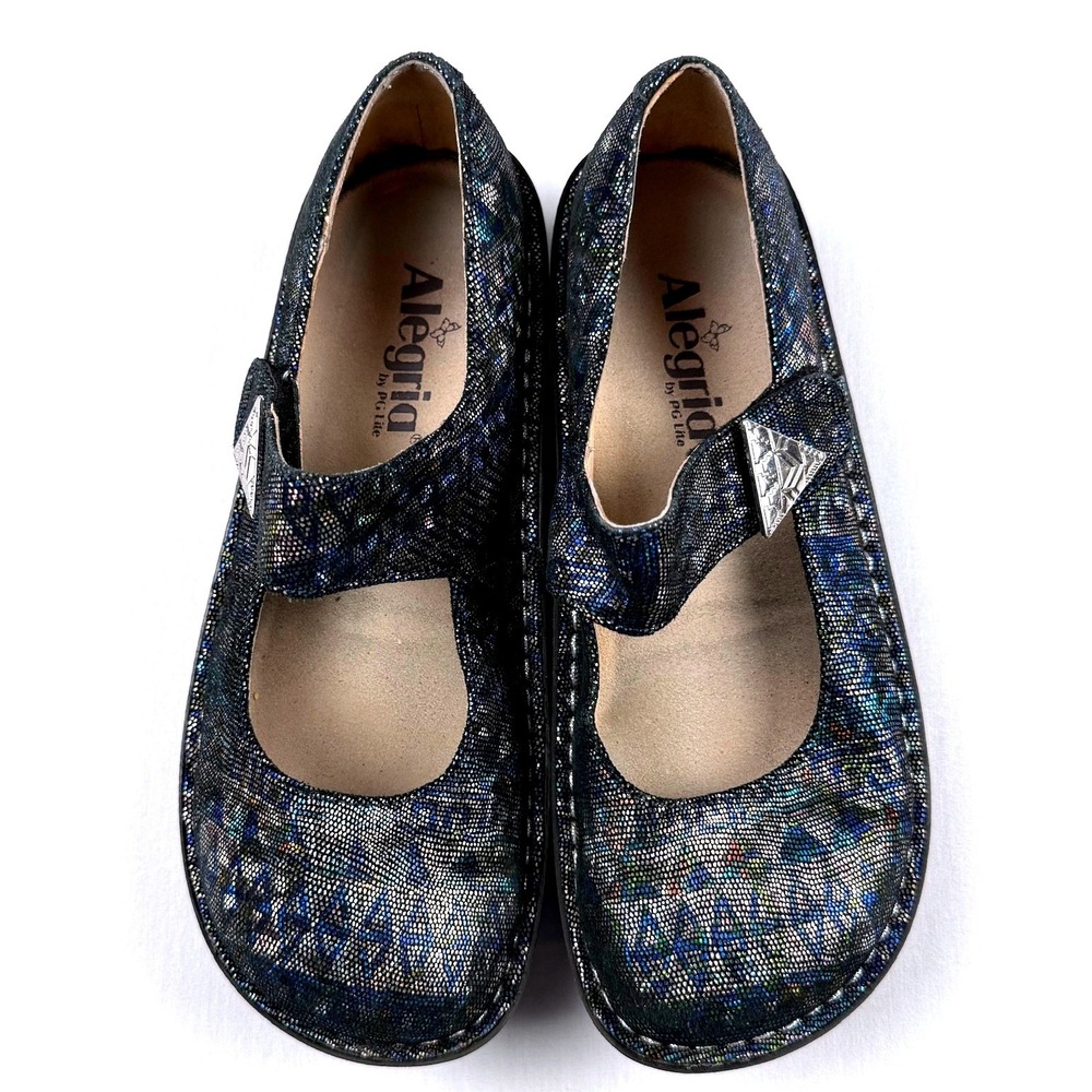 Alegria Paloma Mary Jane PAL-321 Iridescent Mosiac Leather Nursing Shoes-Sz 37 - Picture 2 of 8